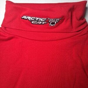 Vintage 1990s Arctic Cat Turtleneck Shirt Men M Red Snowmobile ATV Logo USA